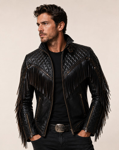 Mens fringe leather - mens,